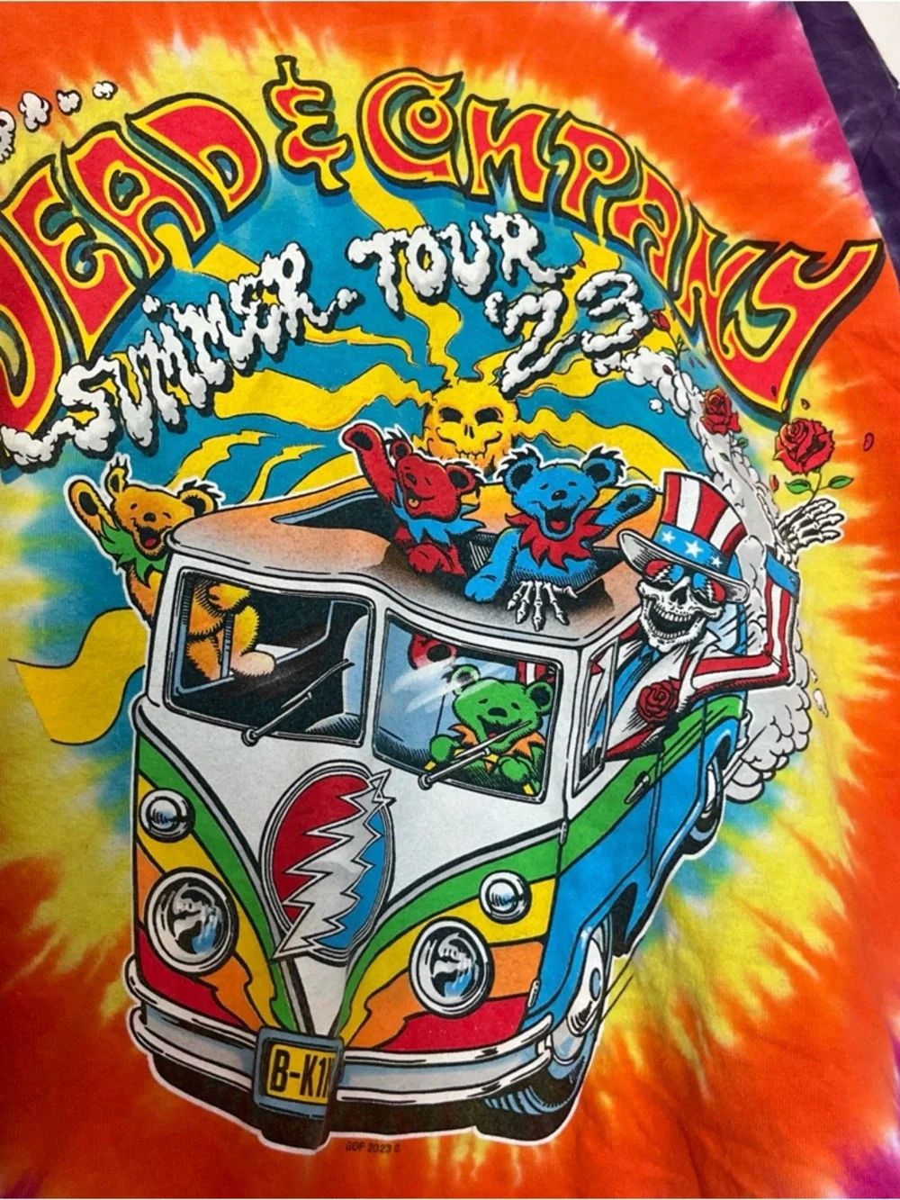 Dead & Company Tie-Dye Final Tour T-Shirt - Purple, Orange, Pink - Picture 3 of 3